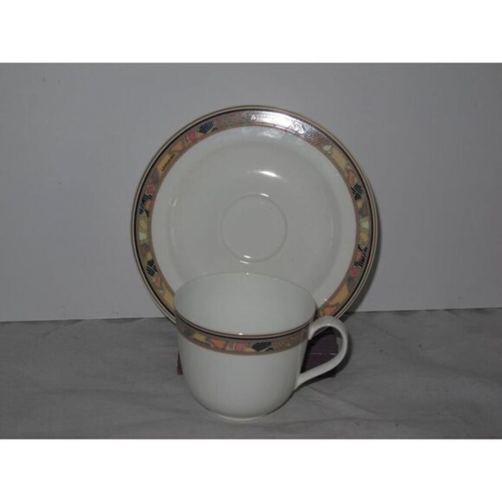 Hutchschenreuther Brocade (Modern) Teacup Cup and‎ Saucer Set Bone china